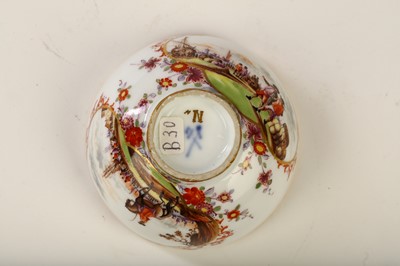 Lot 22 - A MEISSEN TEABOWL, circa 1740, painted with...