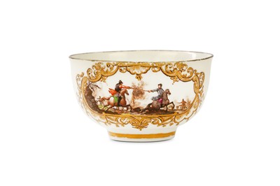 Lot 29 - A MEISSEN TEABOWL, circa 1745, painted with...