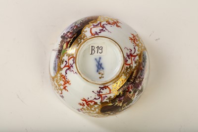 Lot 115 - A MEISSEN TEABOWL, circa 1730, painted with a...