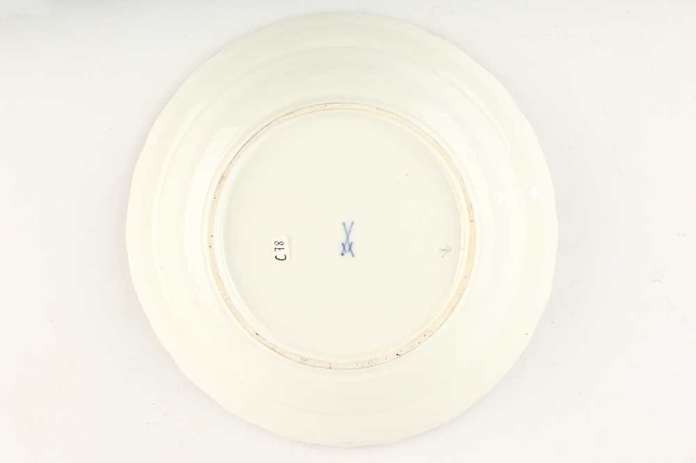 Lot 64 - A MEISSEN DISH, circa 1740, painted in