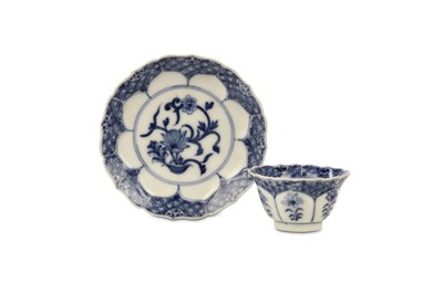 Lot 44 - A MEISSEN LOBED TEABOWL AND SAUCER, circa 1740,...