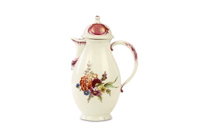 Lot 123 - AN ANSBACH PORCELAIN HOT MILK JUG AND A COVER,...