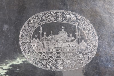 Lot 68 - AN OTTOMAN SILVER TRAY WITH VIEW OF HAGIA...