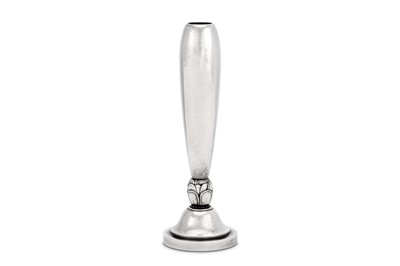 Lot 138 - A 20th century Danish sterling silver vase,...