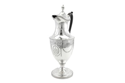 Lot 325 - A George III antique sterling silver ewer,...