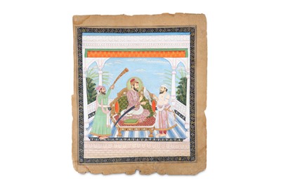 Lot 223 - A NOBLEMAN SITTING ON A TERRACE Provincial...
