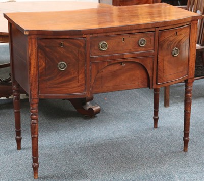 Lot 417 - A Regency mahogany and line inlaid bow fronted...