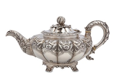 Lot 244 - A George IV antique sterling silver teapot,...