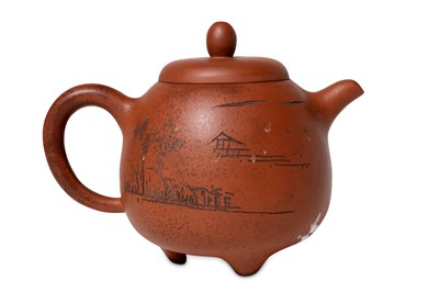 Lot 137 - A Chinese Yixing zisha teapot and cover, of...