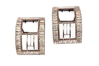 Lot 407 - A pair of paste shoe buckles, late nineteenth...
