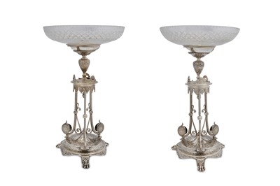 Lot 199 - A pair of Victorian silver plated and cut...