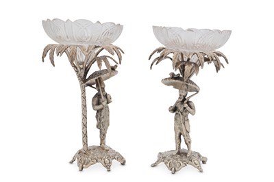 Lot 208 - A pair of Victorian silver plated comport...
