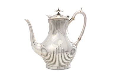 Lot 248 - A Victorian antique sterling silver coffee pot,...