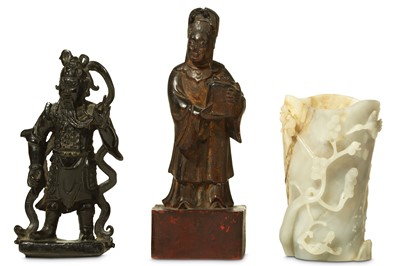 Lot 407 - A COLLECTION OF THREE CHINESE CARVINGS. Ming...