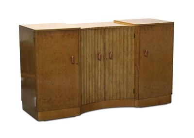 Lot 102 - An Art Deco birdseye maple sideboard...