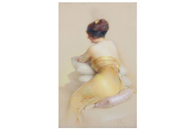 Lot 128 - GASTON BOUY (FRENCH 1866-1943) Femme à la robe...