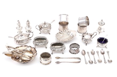 Lot 181 - A mixed group of sterling silver  two George...