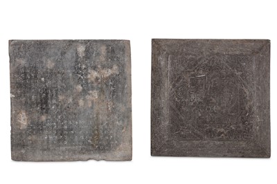 Lot 424 - TWO CHINESE LIMESTONE EPITAPHS. Tang Dynasty....