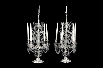 Lot 229 - A PAIR OF REGENCY STYLE SILVERED BRASS AND...