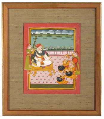 Lot 221 - A NOBLEMAN SITTING ON A TERRACE North India,...