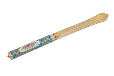 Lot 29 - A silver-gilt paper knife, the blade London...