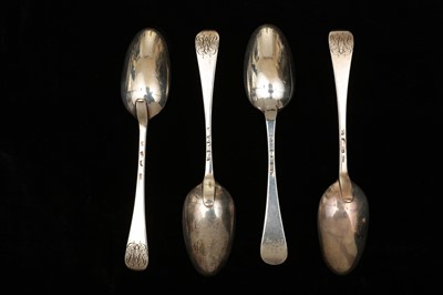 Lot 39 - Four George II – George III sterling silver...