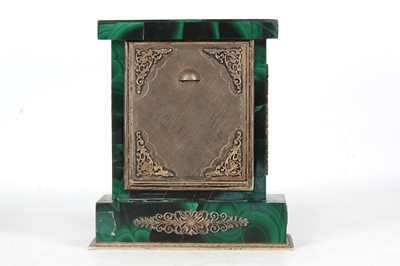 Lot 203 - AN EARLY 20TH CENTURY MALACHITE AND SILVERED...