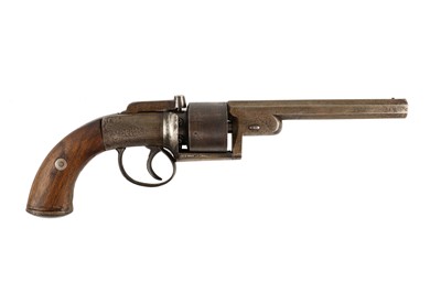 Lot 169 - An English 6 shot transitional-revolver pistol...