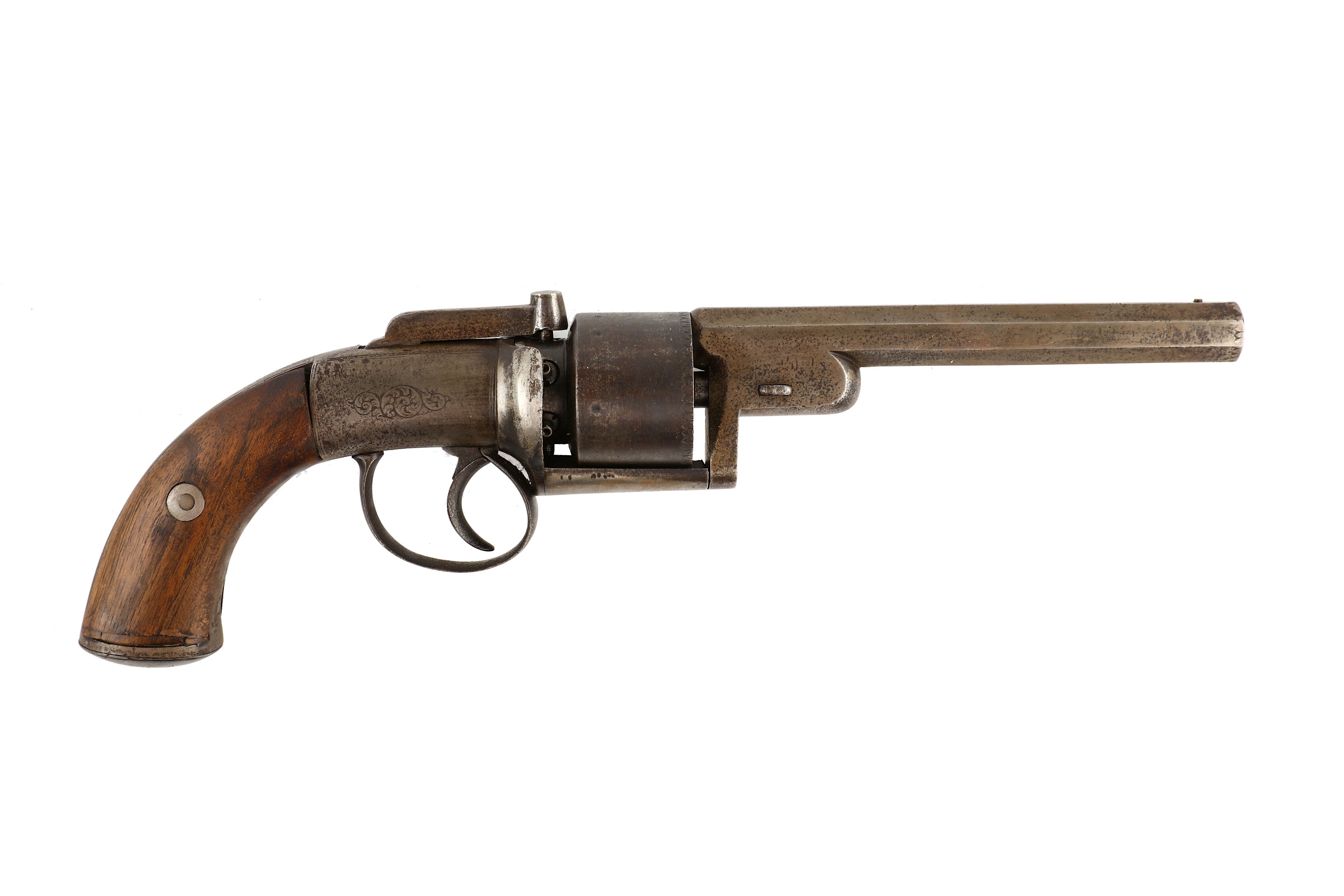 Lot 169 - An English 6 shot transitional-revolver