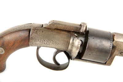 Lot 169 - An English 6 shot transitional-revolver pistol...