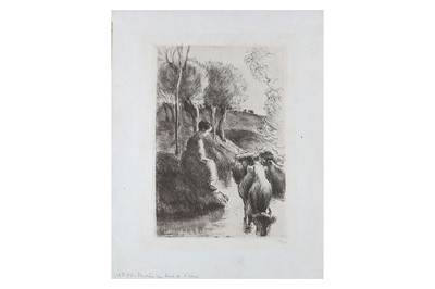 Lot 411 - Pissarro (Camille) Vachère au Bord de l'Eau,...