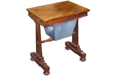 Lot 726 - A William IV rosewood work table, fitted with...