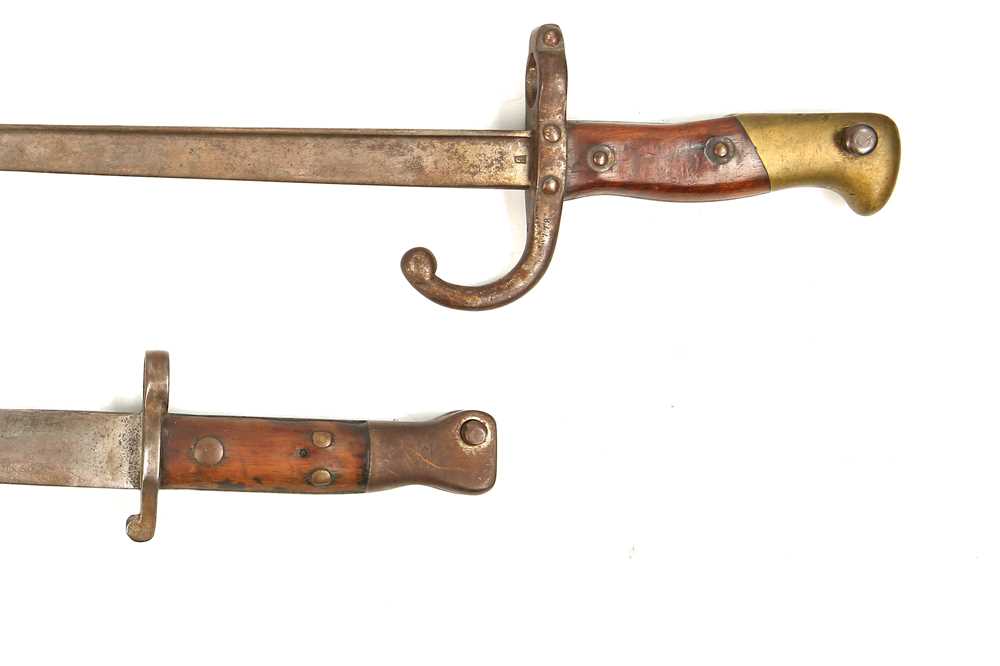 Lot 43 - 1. French Gras rifle bayonet, lacking scabbard....