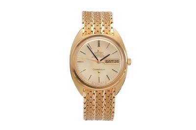 Lot 372 - OMEGA. A GENTS 18K YELLOW GOLD AUTOMATIC...