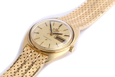 Lot 372 - OMEGA. A GENTS 18K YELLOW GOLD AUTOMATIC...