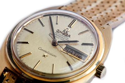 Lot 372 - OMEGA. A GENTS 18K YELLOW GOLD AUTOMATIC...