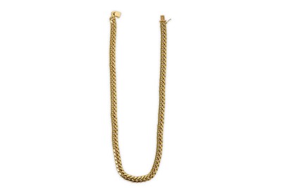 Lot 369 - A curb-link necklace, the curb-link chain,...