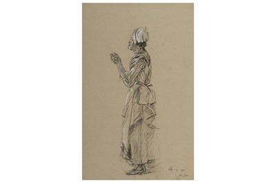 Lot 124 - EYRE CROWE ARA (BRITISH 1824-1910) Study of a...