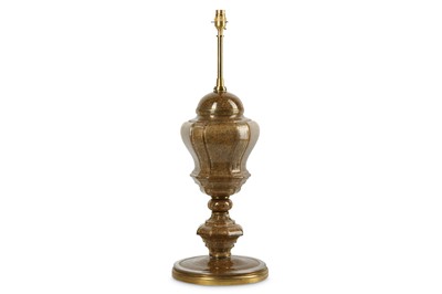 Lot 143 - A 20TH CENTURY DECALCOMANIA LAMP BASE in the...