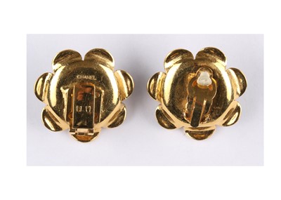 Lot 58 - Chanel Flower Head Earrings, 1960s, gilt...