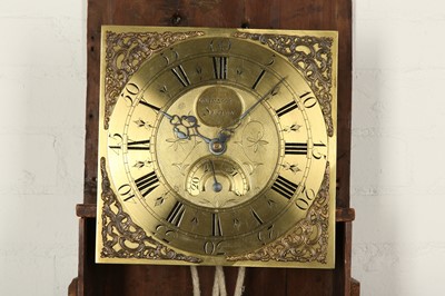 Lot 175 - AN 18TH CENTURY FRUITWOOD THIRTY HOUR LONGCASE...