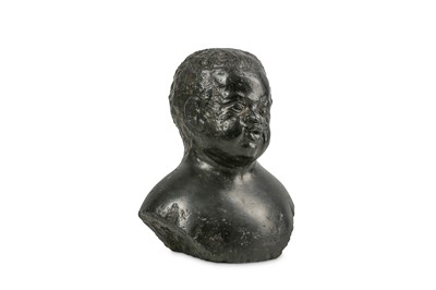 Lot 29 - A BLACK MARBLE BUST OF A YOUNG MOOR, PROBABLY...