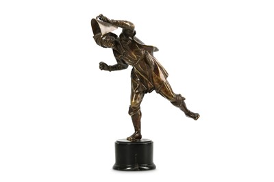 Lot 26 - A BRONZE STATUETTE OF A FOWLER, PROBABLY...