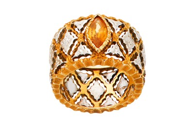 Lot 38 - An orange sapphire-set ring, by Mario...