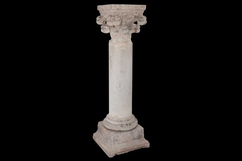 Lot 5 - A FRENCH CARVED STONE COLUMN, POSSIBLY 16TH...