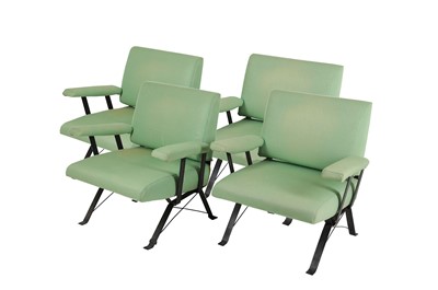 Lot 667 - A set of four 1970s to 1980s elbow chairs,...