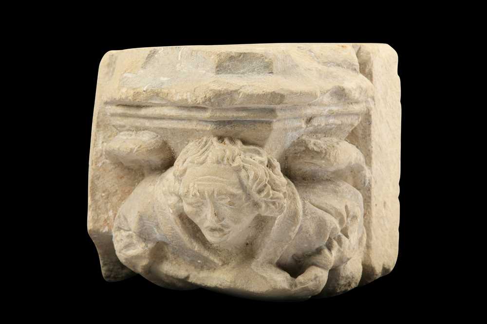 Lot 4 - A LATE 15TH CENTURY FRENCH CARVED LIMESTONE...