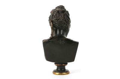 Lot 100 - A 19TH CENTURY FRENCH BRONZE BUST OF A...