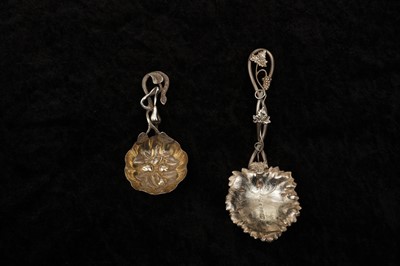 Lot 40 - Two Victorian sterling silver caddy spoons One...