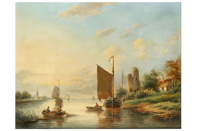 Lot 159 - GERADUS HENRICKS (DUTCH 19TH CENTURY)  A River...